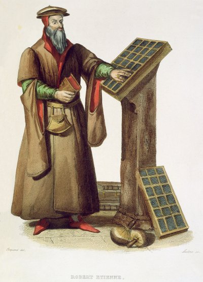 Robert Estienne, 1841 (incisione a colori) da Claude Jacquand